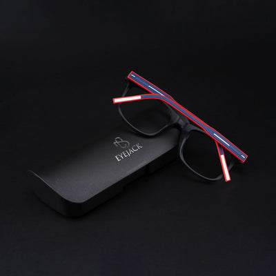Eyejack Rush Matt Black Square Eyeglasses for Men & Women (1005CL677-C3)
