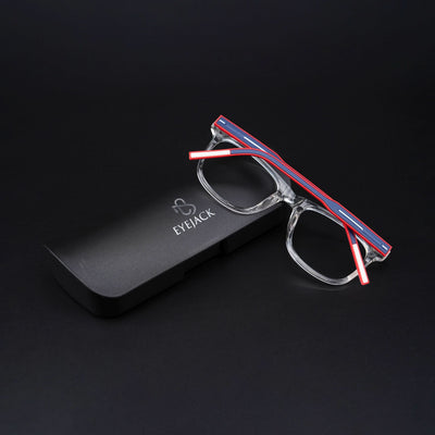 Eyejack Rush Transparent Square Eyeglasses for Men & Women (1005CL678-C4)
