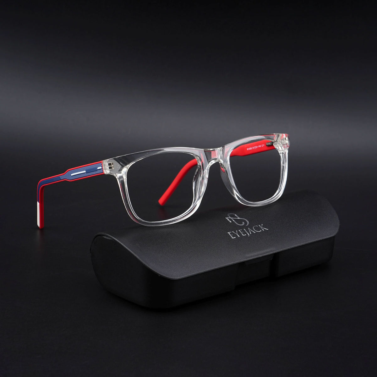 Eyejack Rush Transparent Square Eyeglasses for Men & Women (1005CL678-C4)