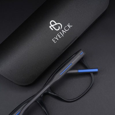 Eyejack Rush Matt Black Square Eyeglasses for Men & Women (1005CL681-C7)