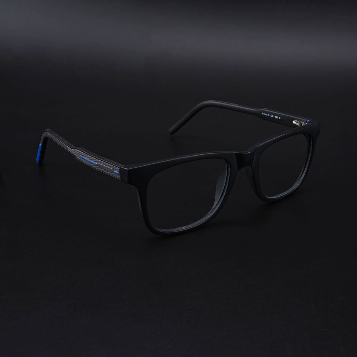 Eyejack Rush Matt Black Square Eyeglasses for Men & Women (1005CL681-C7)