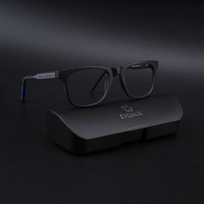 Eyejack Rush Matt Black Square Eyeglasses for Men & Women (1005CL681-C7)
