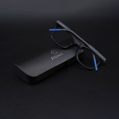 Eyejack Rush Matt Black Square Eyeglasses for Men & Women (1005CL681-C7)