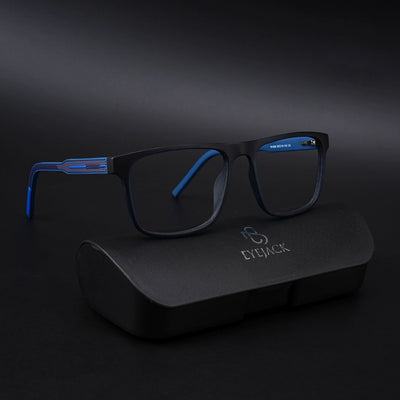 Eyejack Rush Navy Blue Square Eyeglasses for Men & Women (1006CL692-C8)