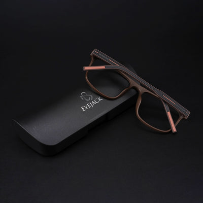 Eyejack Rush Matt Brown Square Eyeglasses for Men & Women (1006CL694-C10)