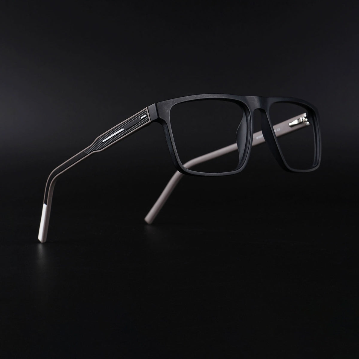 Eyejack Rush Matt Black Square Eyeglasses for Men & Women (1007CL695-C1)