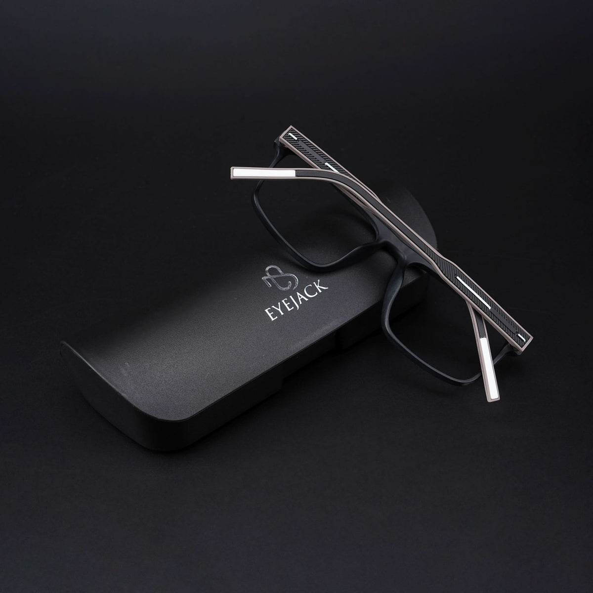 Eyejack Rush Matt Black Square Eyeglasses for Men & Women (1007CL695-C1)