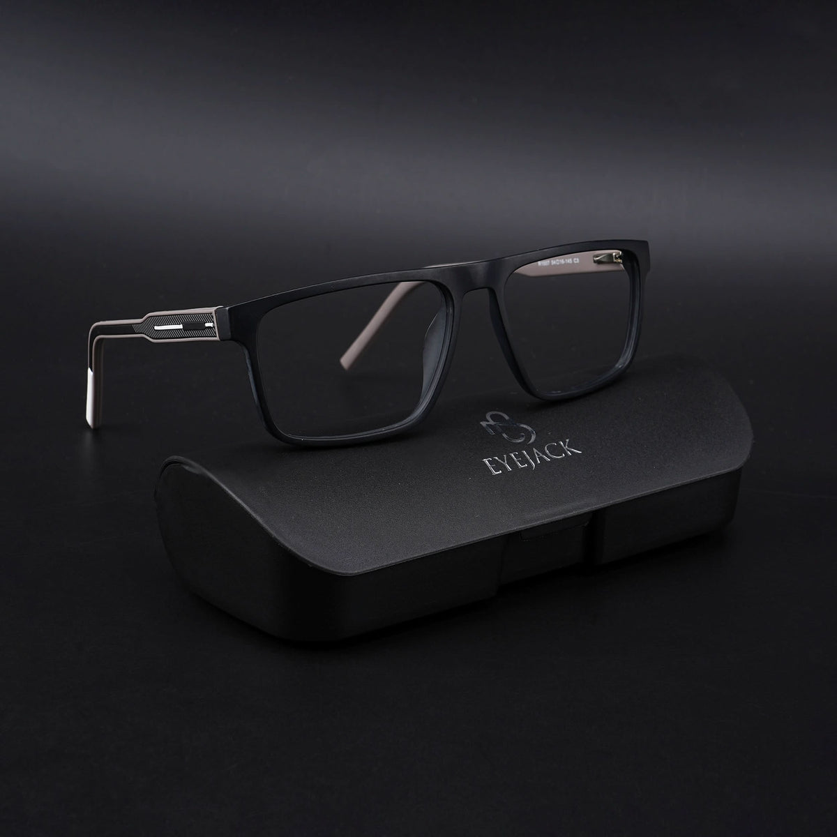Eyejack Rush Matt Black Square Eyeglasses for Men & Women (1007CL695-C1)