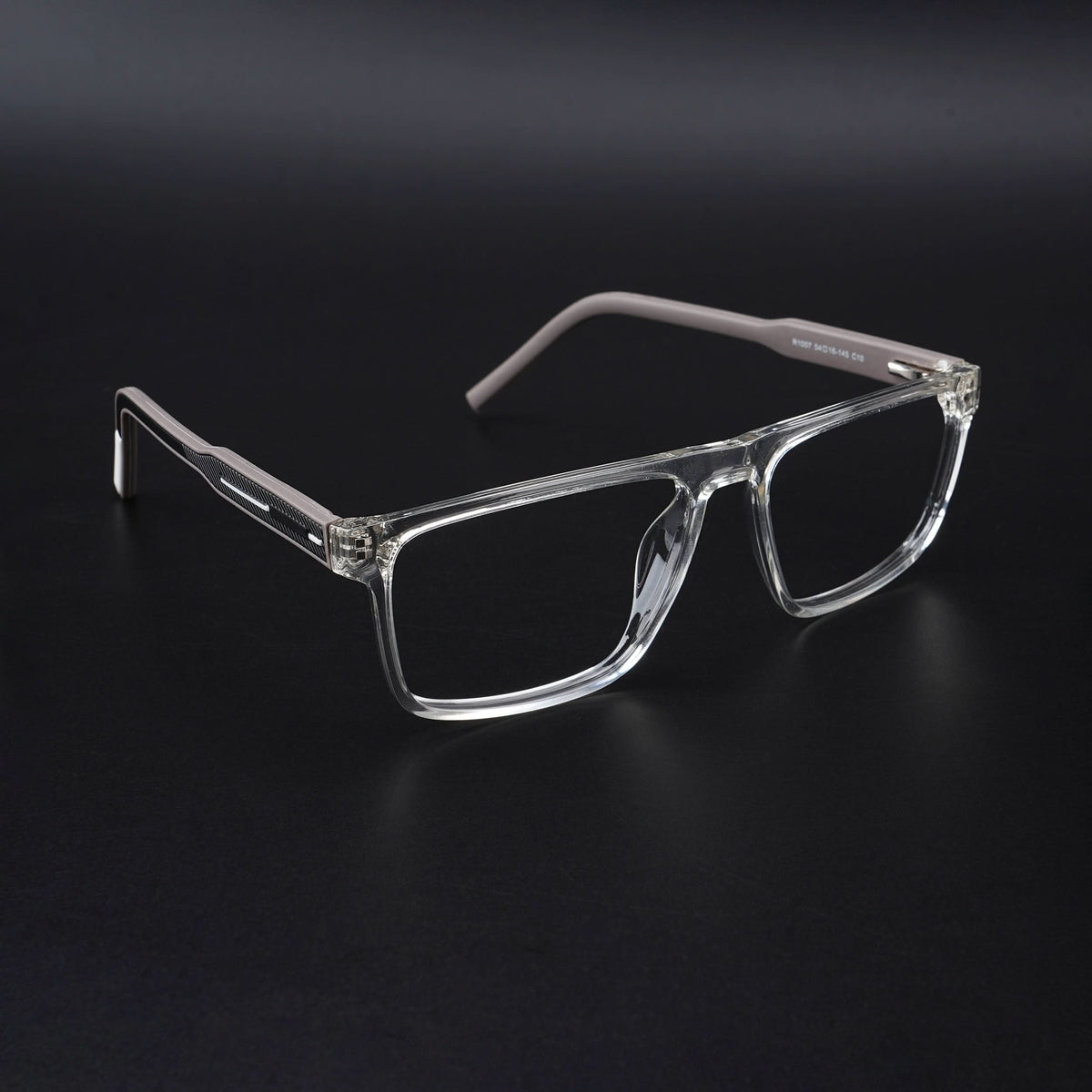 Eyejack Rush Transparent Square Eyeglasses for Men & Women (1007CL696-C2)