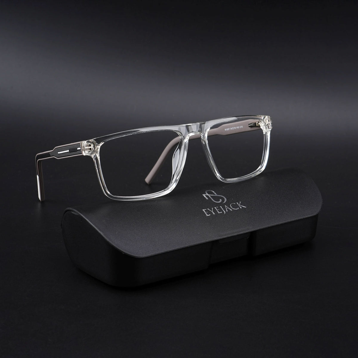 Eyejack Rush Transparent Square Eyeglasses for Men & Women (1007CL696-C2)