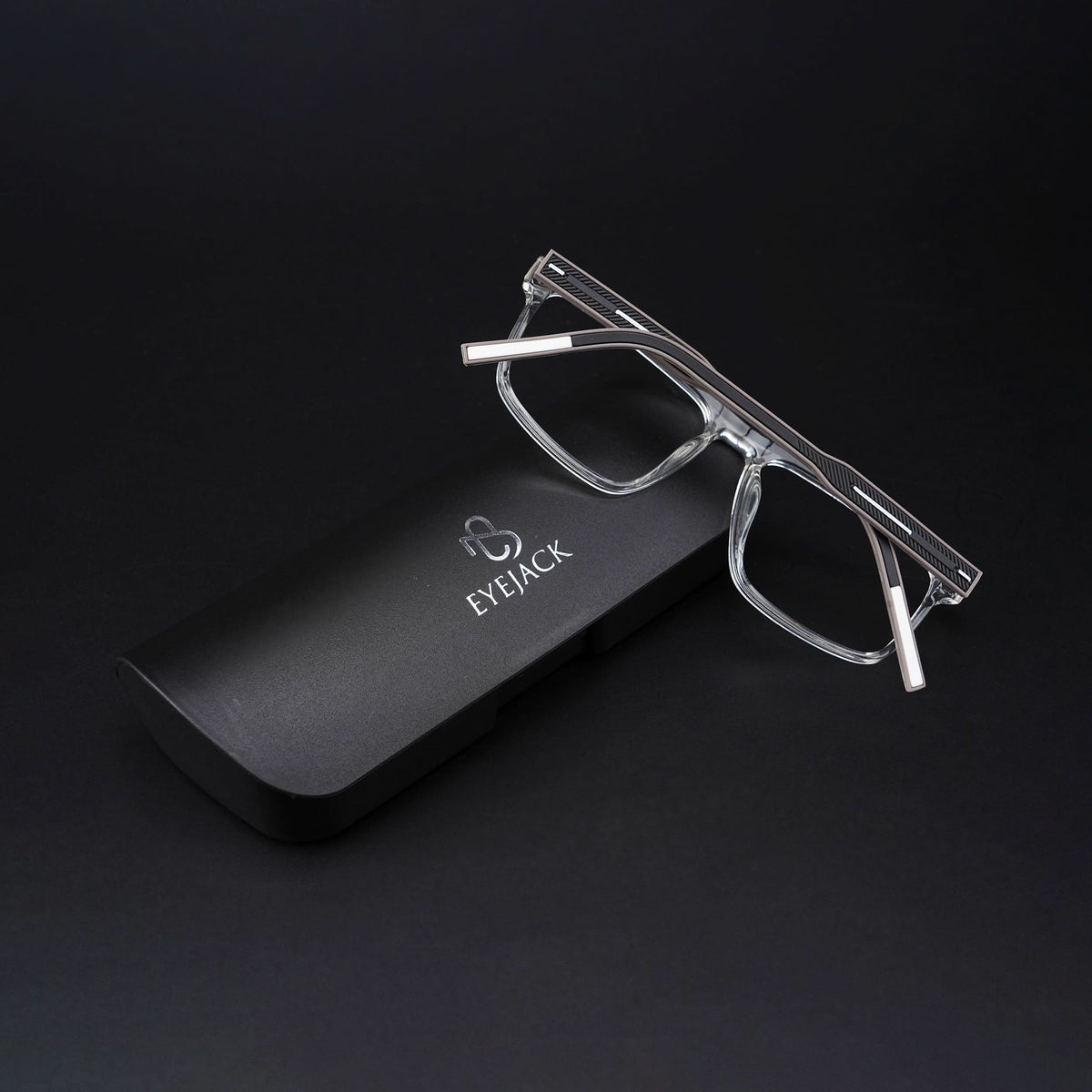 Eyejack Rush Transparent Square Eyeglasses for Men & Women (1007CL696-C2)