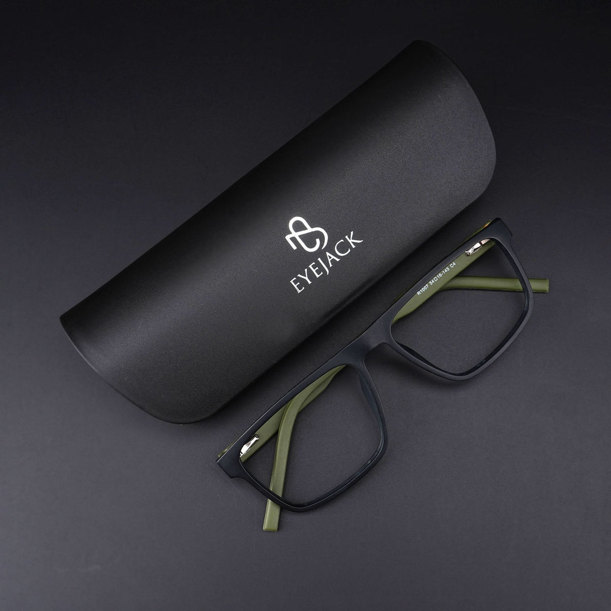 Eyejack Rush Matt Black Square Eyeglasses for Men & Women (1007CL699-C5)