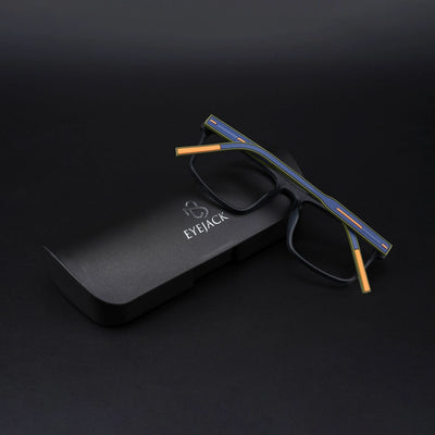 Eyejack Rush Matt Black Square Eyeglasses for Men & Women (1007CL699-C5)