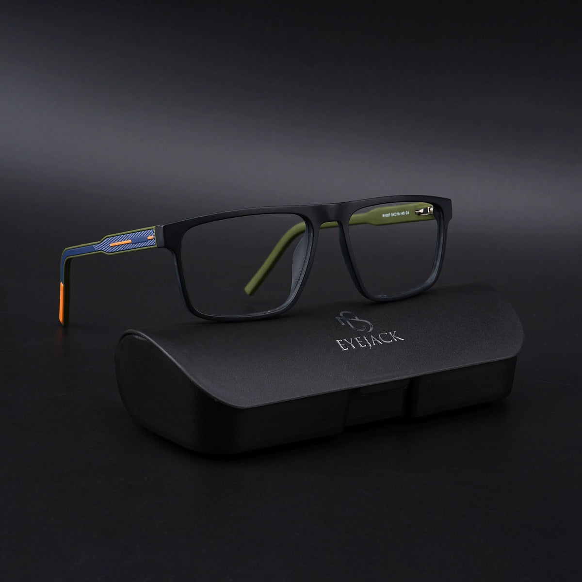 Eyejack Rush Matt Black Square Eyeglasses for Men & Women (1007CL699-C5)
