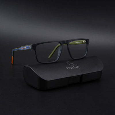 Eyejack Rush Matt Black Square Eyeglasses for Men & Women (1007CL699-C5)