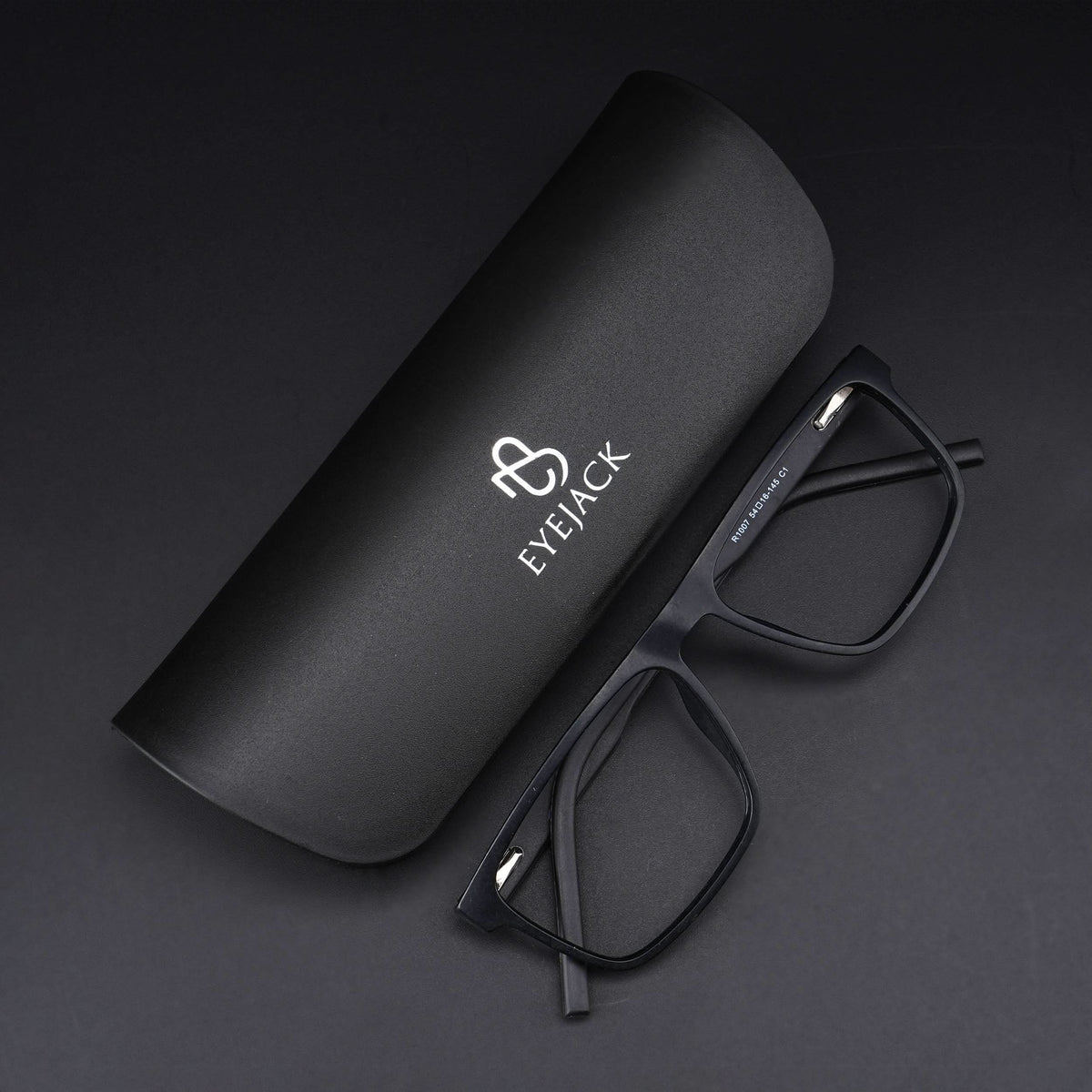 Eyejack Rush Matt Black Square Eyeglasses for Men & Women (1007CL701-C7)