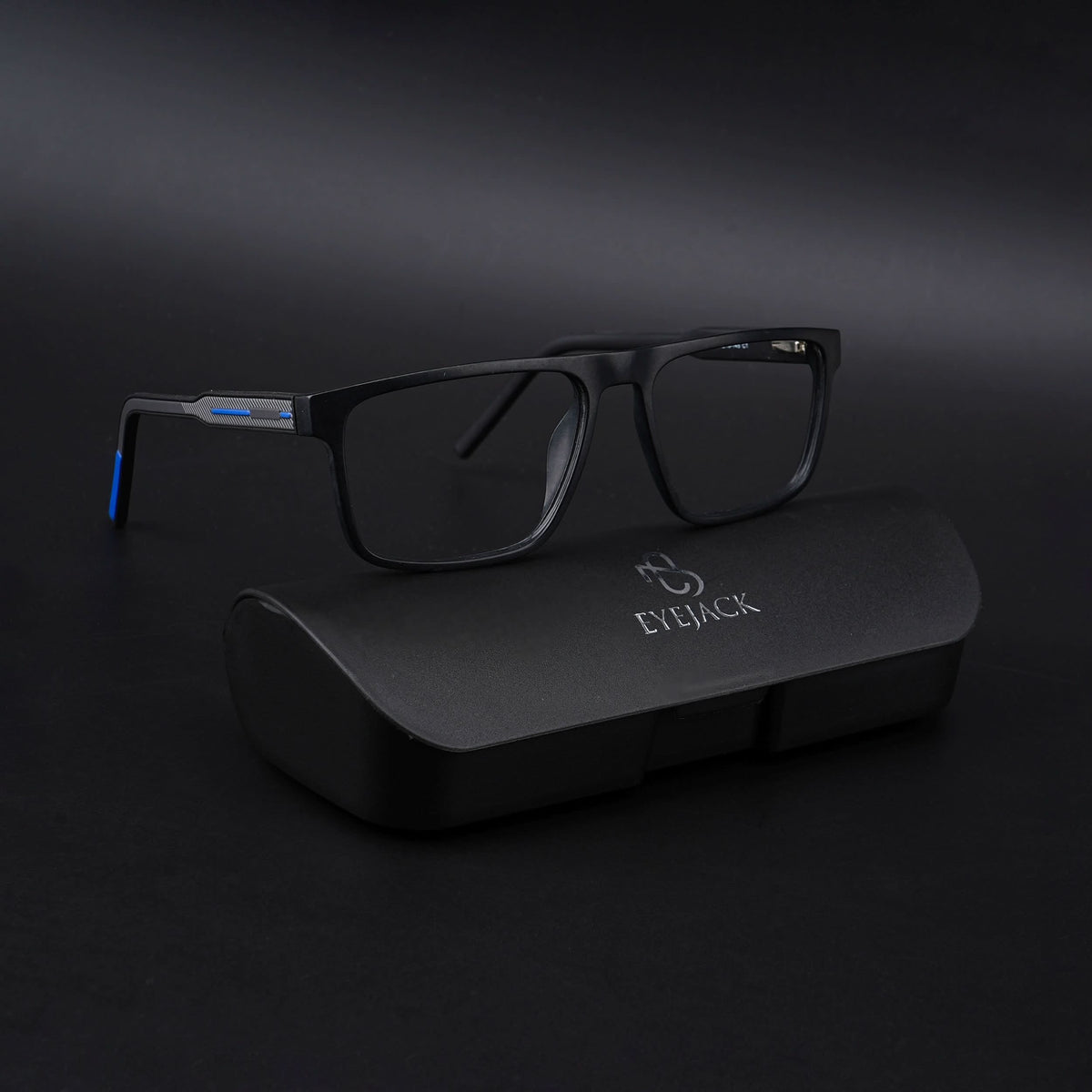 Eyejack Rush Matt Black Square Eyeglasses for Men & Women (1007CL701-C7)