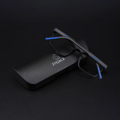Eyejack Rush Matt Black Square Eyeglasses for Men & Women (1007CL701-C7)