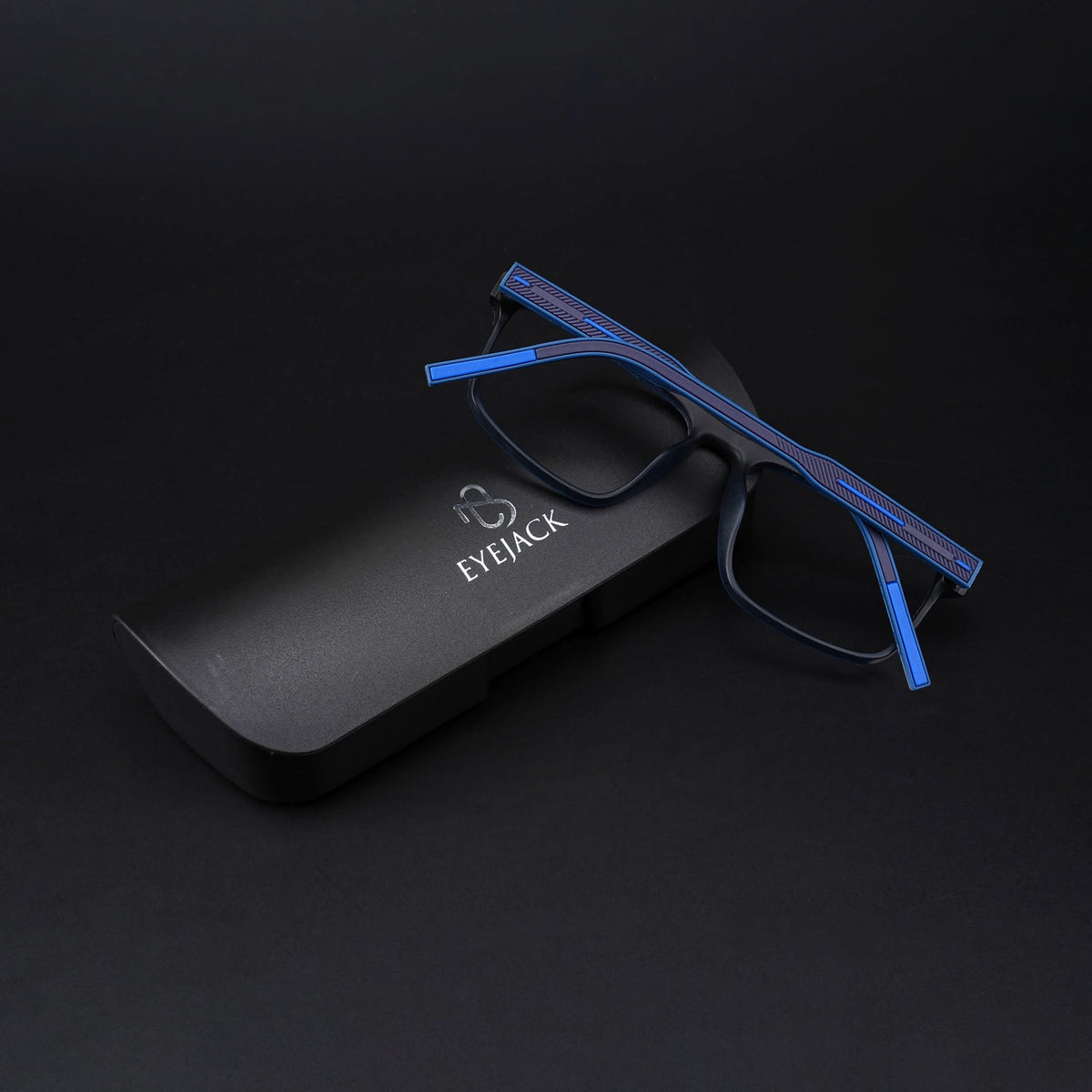 Eyejack Rush Navy Blue Square Eyeglasses for Men & Women (1007CL702-C8)