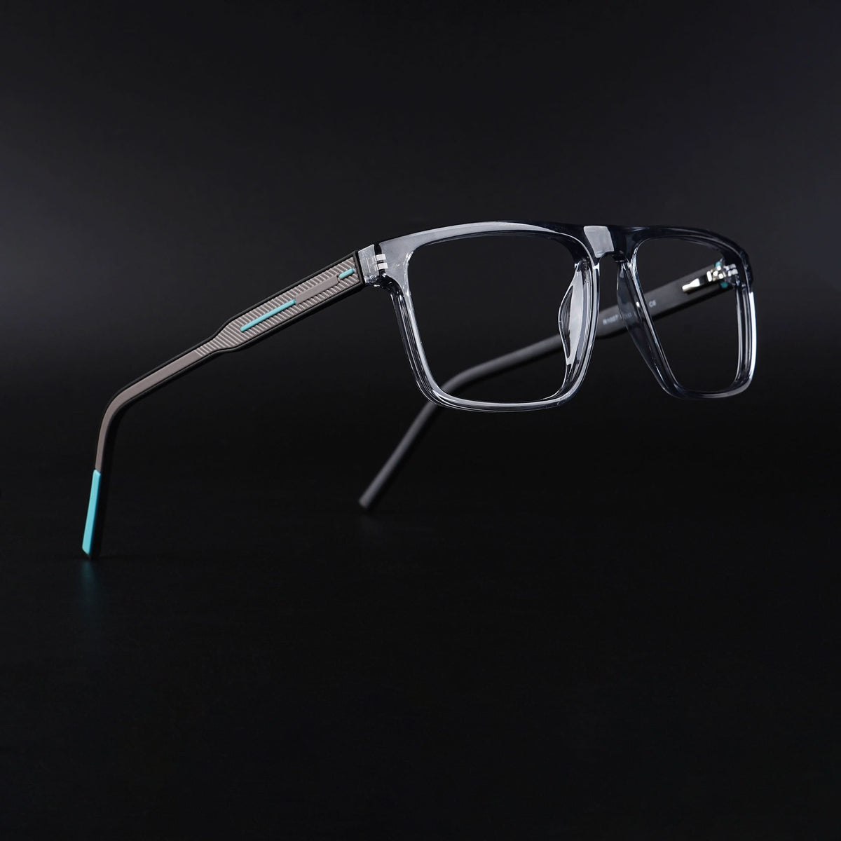 Eyejack Rush Grey Square Eyeglasses for Men & Women (1007CL703-C9)
