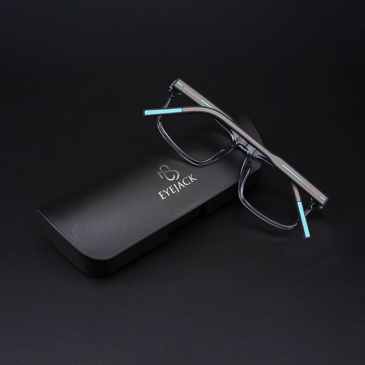 Eyejack Rush Grey Square Eyeglasses for Men & Women (1007CL703-C9)