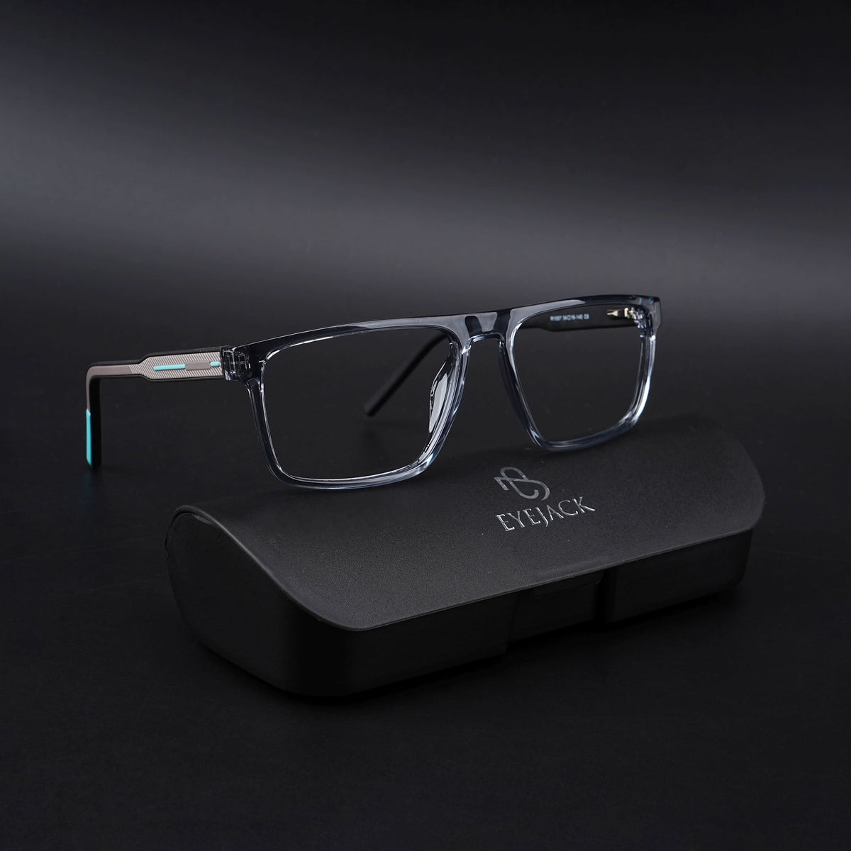 Eyejack Rush Grey Square Eyeglasses for Men & Women (1007CL703-C9)