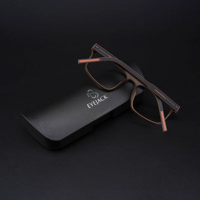 Eyejack Rush Matt Brown Square Eyeglasses for Men & Women (1007CL704-C10)