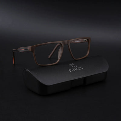 Eyejack Rush Matt Brown Square Eyeglasses for Men & Women (1007CL704-C10)