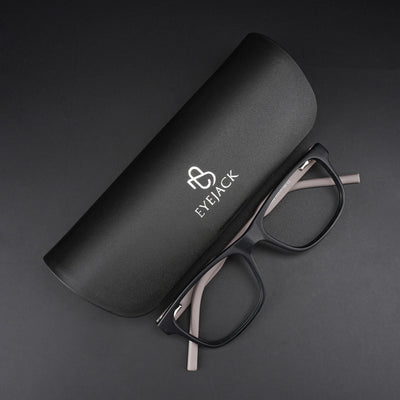 Eyejack Rush Matt Black Square Eyeglasses for Men & Women (1008CL705-C1)