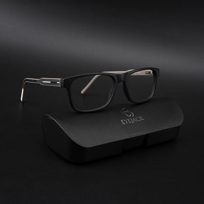 Eyejack Rush Matt Black Square Eyeglasses for Men & Women (1008CL705-C1)