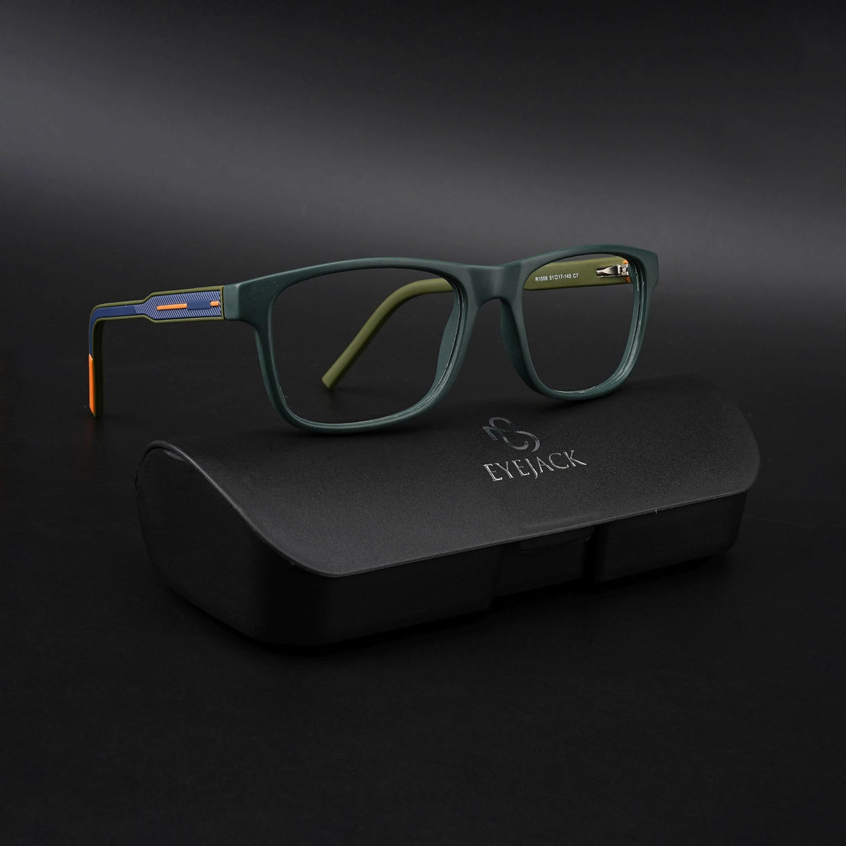 Eyejack Rush Green Square Eyeglasses for Men & Women (1008CL710-C6)