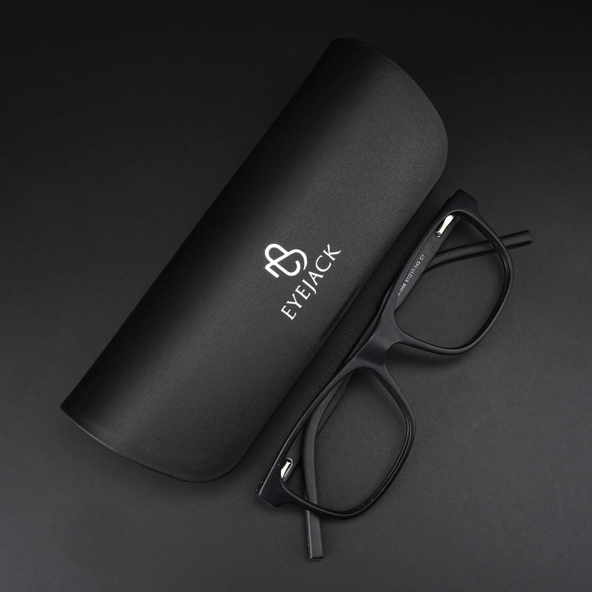 Eyejack Rush Matt Black Square Eyeglasses for Men & Women (1008CL711-C7)