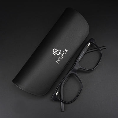 Eyejack Rush Matt Black Square Eyeglasses for Men & Women (1008CL711-C7)