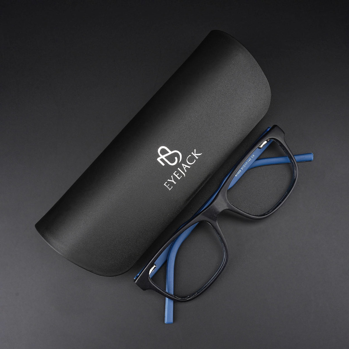 Eyejack Rush Navy Blue Square Eyeglasses for Men & Women (1008CL712-C8)