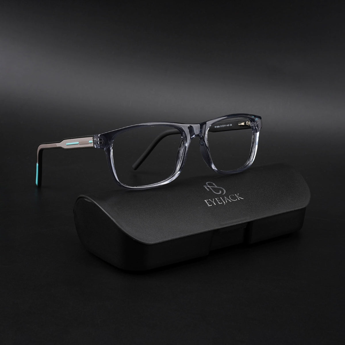 Eyejack Rush Grey Square Eyeglasses for Men & Women (1008CL713-C9)