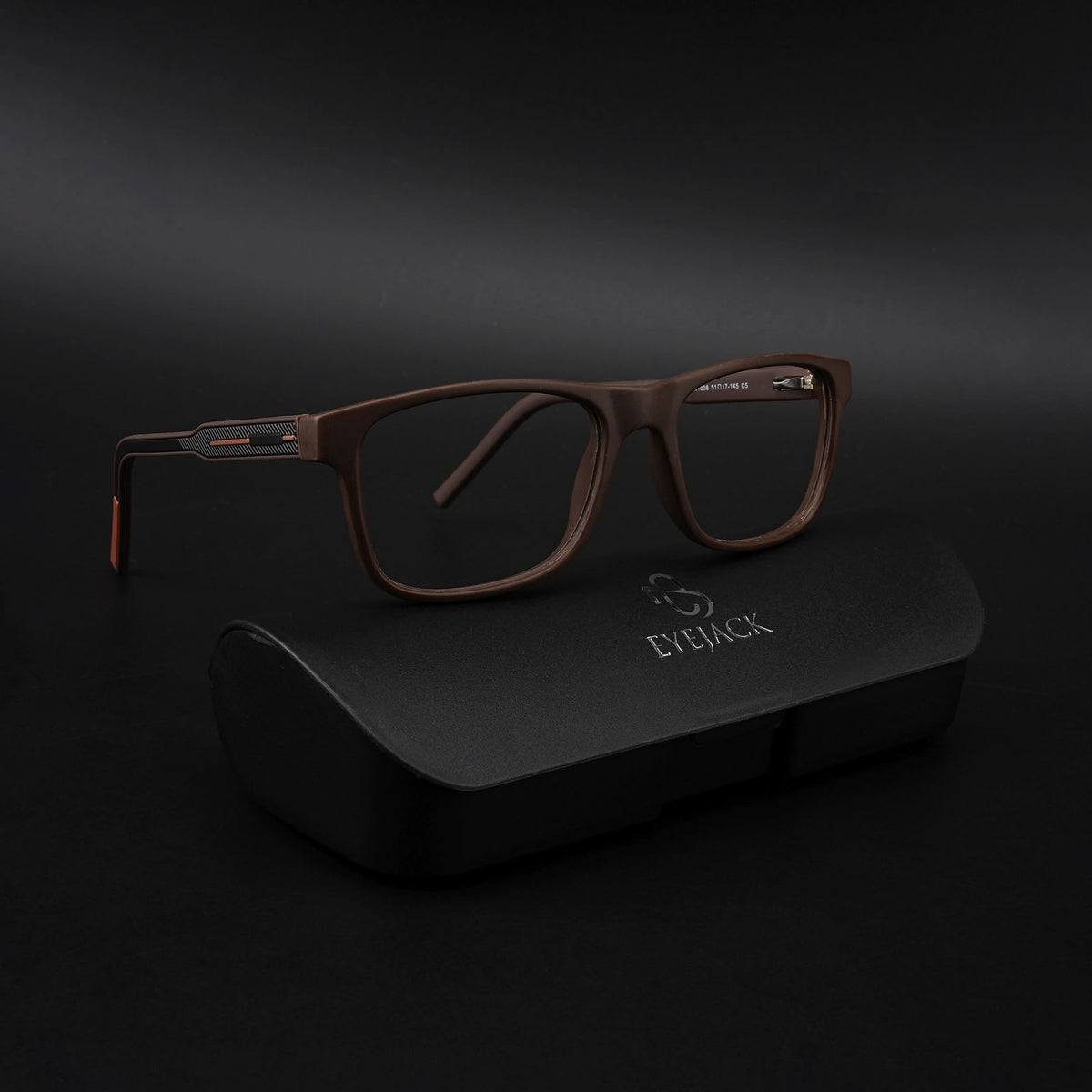 Eyejack Rush Matt Brown Square Eyeglasses for Men & Women (1008CL714-C10)