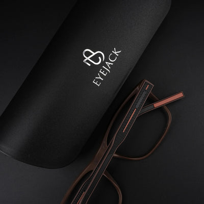 Eyejack Rush Matt Brown Square Eyeglasses for Men & Women (1008CL714-C10)