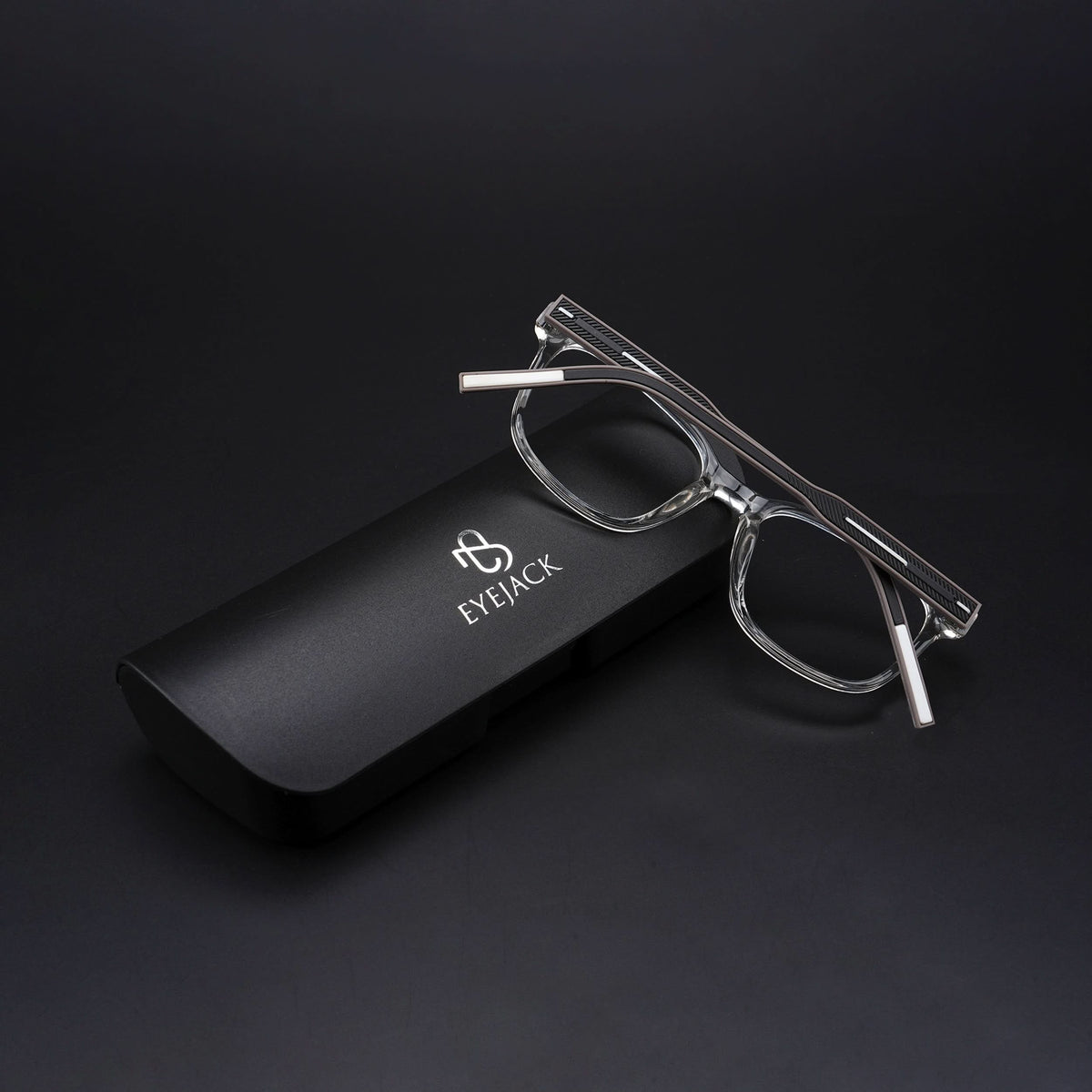 Eyejack Rush Transparent Square Eyeglasses for Men & Women (1009CL716-C2)