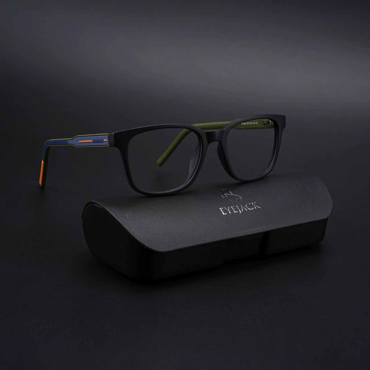 Eyejack Rush Matt Black Square Eyeglasses for Men & Women (1009CL719-C5)