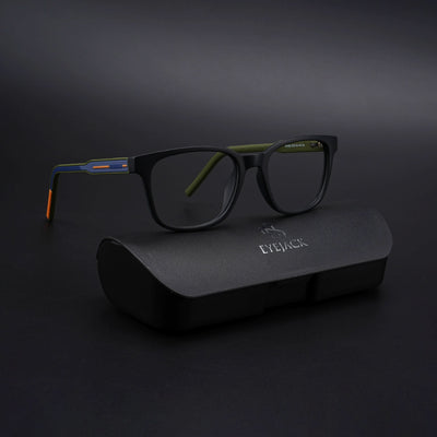 Eyejack Rush Matt Black Square Eyeglasses for Men & Women (1009CL719-C5)