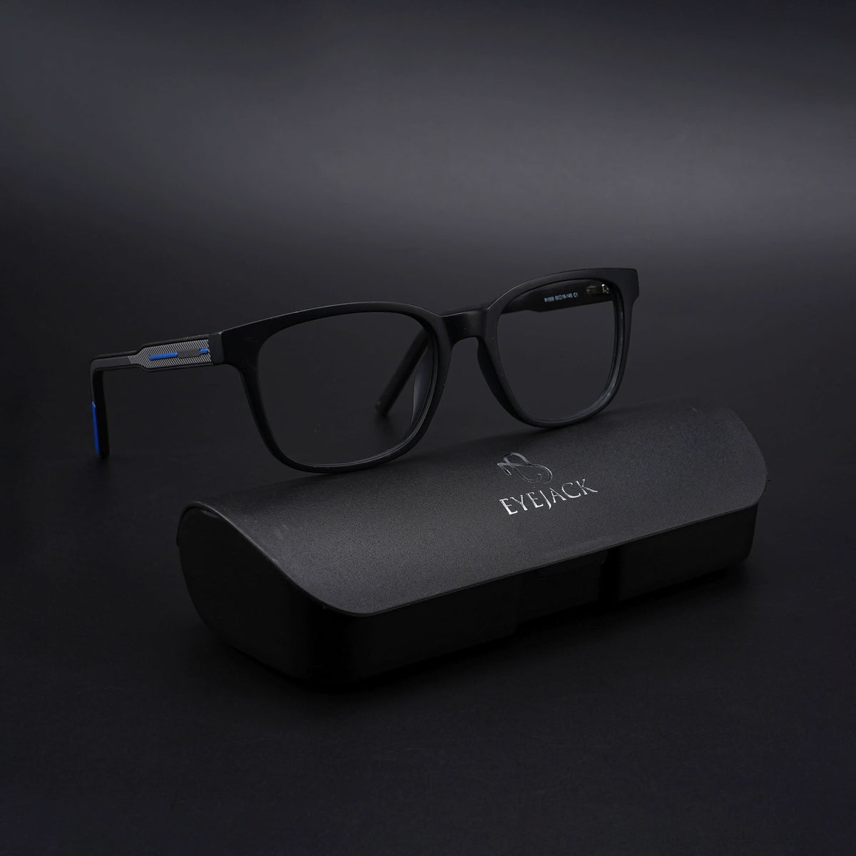 Eyejack Rush Matt Black Square Eyeglasses for Men & Women (1009CL721-C7)