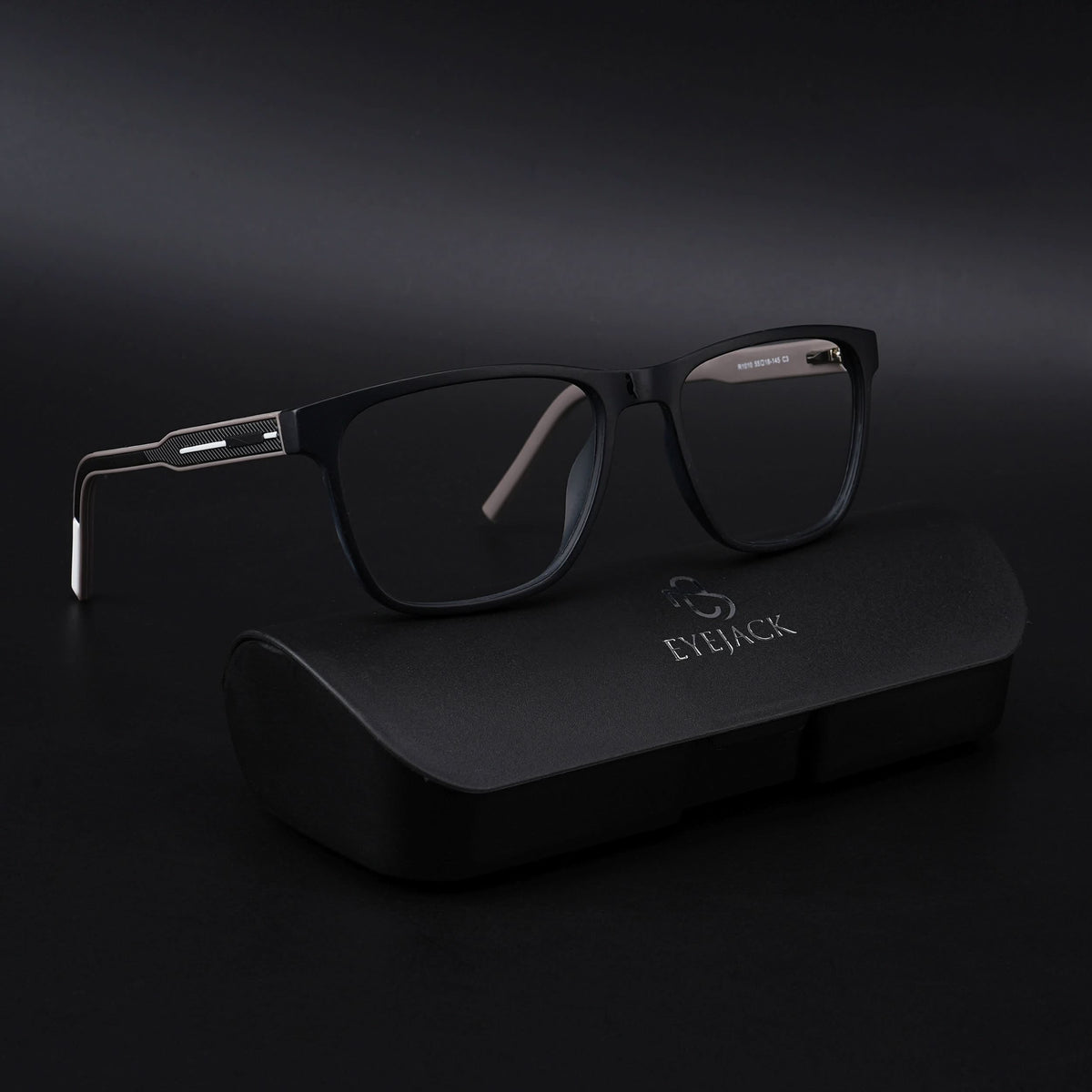 Eyejack Rush Matt Black Square Eyeglasses for Men & Women (1010CL725-C1)