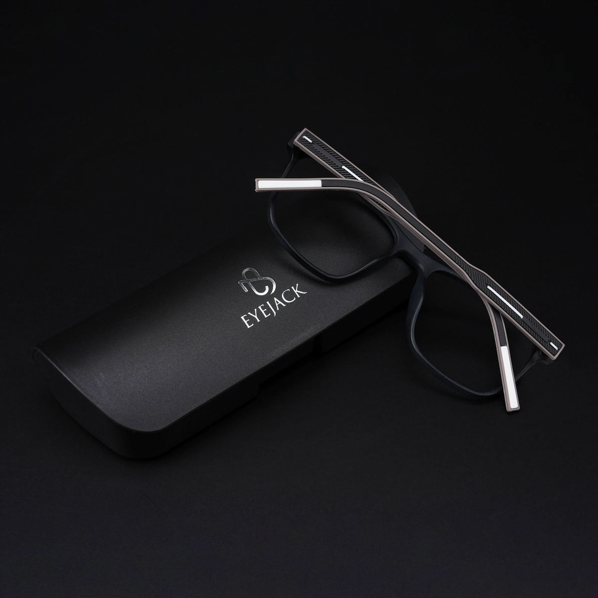 Eyejack Rush Matt Black Square Eyeglasses for Men & Women (1010CL725-C1)