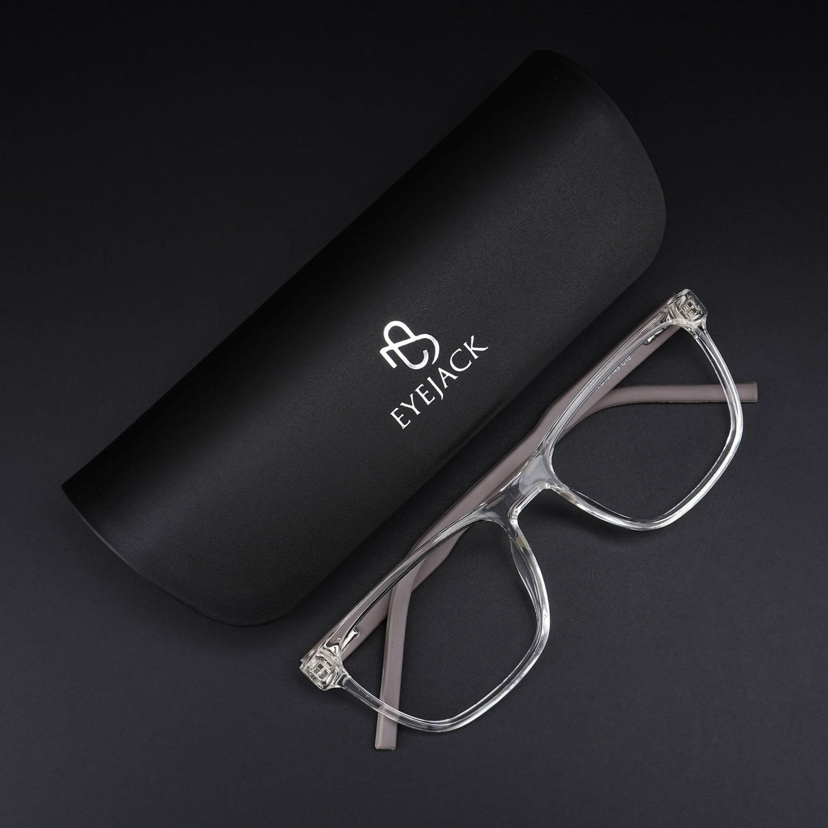 Eyejack Rush Transparent Square Eyeglasses for Men & Women (1010CL726-C2)