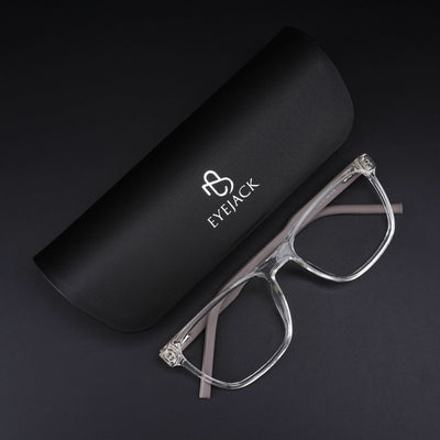 Eyejack Rush Transparent Square Eyeglasses for Men & Women (1010CL726-C2)