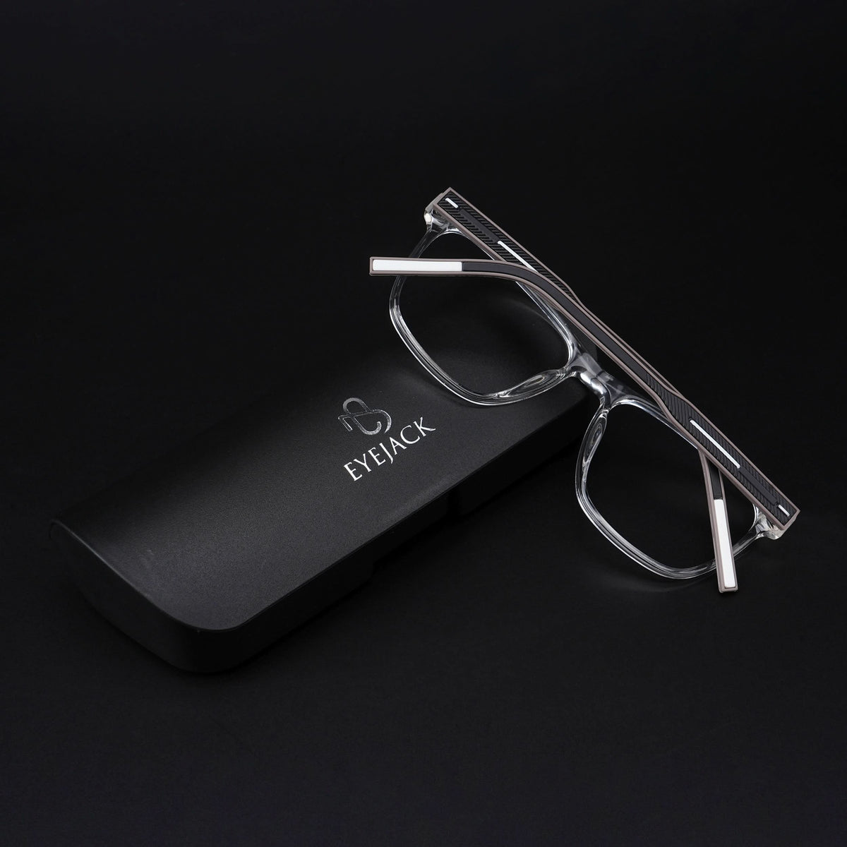 Eyejack Rush Transparent Square Eyeglasses for Men & Women (1010CL726-C2)