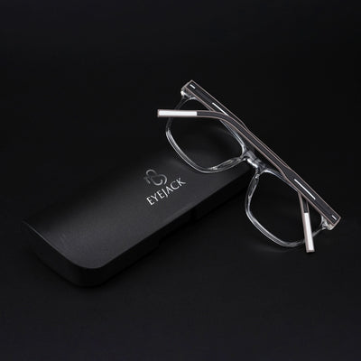 Eyejack Rush Transparent Square Eyeglasses for Men & Women (1010CL726-C2)