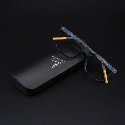 Eyejack Rush Matt Black Square Eyeglasses for Men & Women (1010CL729-C5)