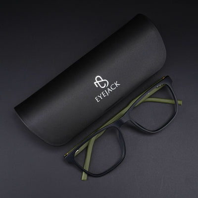 Eyejack Rush Matt Black Square Eyeglasses for Men & Women (1010CL729-C5)