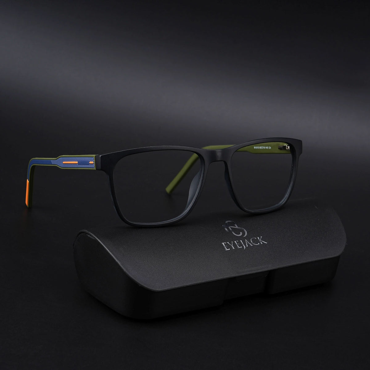 Eyejack Rush Matt Black Square Eyeglasses for Men & Women (1010CL729-C5)